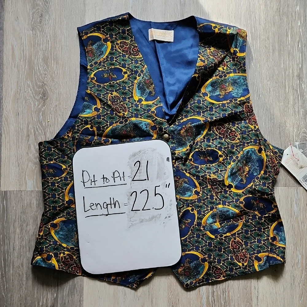NWT Vintage Women Pendleton Sophisticated Baroque Patterned Eqestrian Vest Sz 16 - Picture 6 of 9